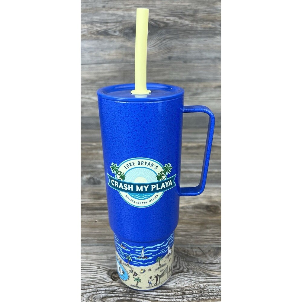 2024 LUKE BRYAN Crash My Playa Mexico Tumbler 32oz MIIR All Day Cup Mug‎ W/Straw